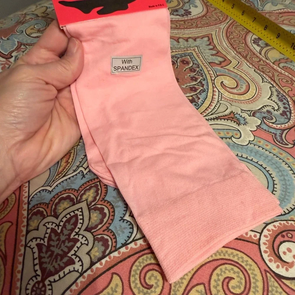 Sumona Legwear Pink Trouser Socks Comfort Band Spandex‎ Nylon Size 9-11 TKS601